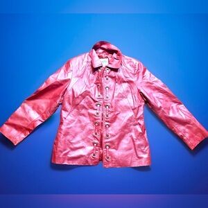 Sissy Princess Pamela McCoy Genuine leather Metallic Pearlescent blazer medium